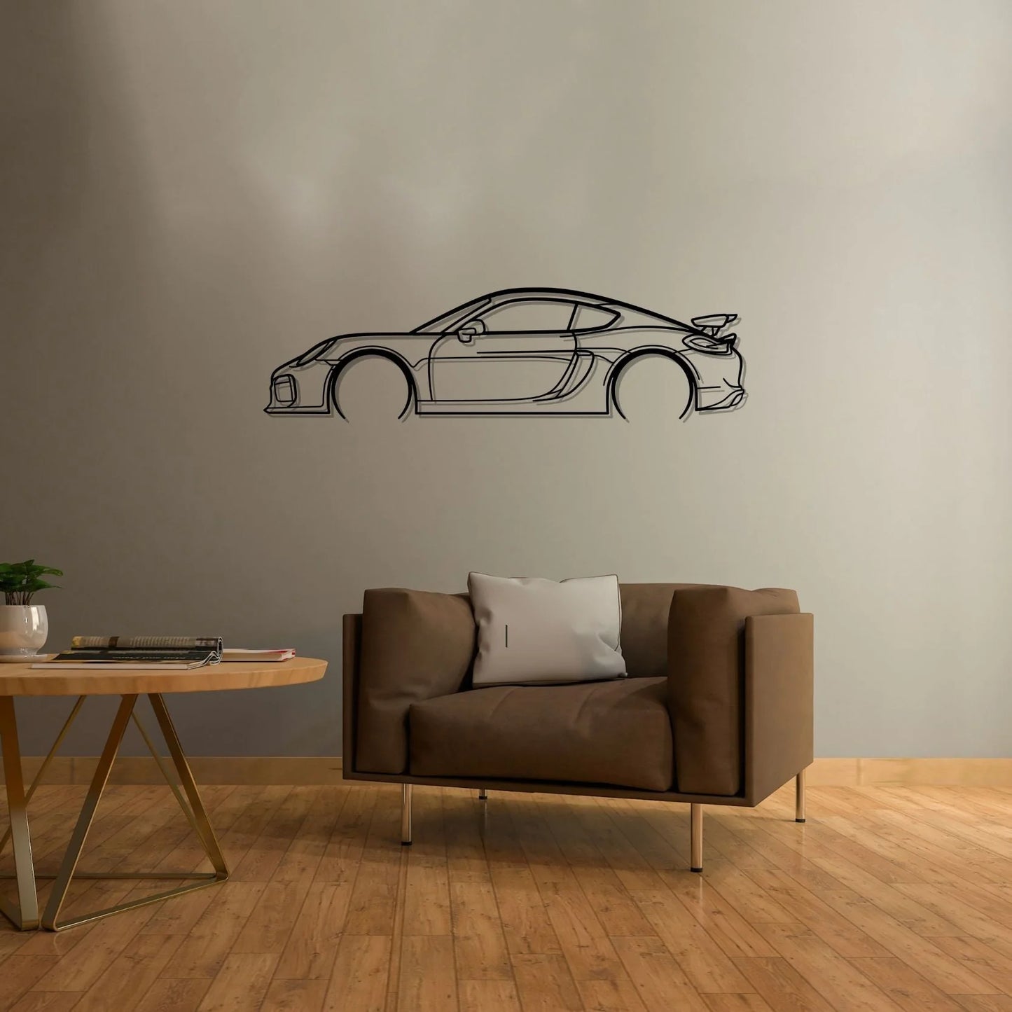 Cayman GT4 (981) Silhouette Metal Wall Art