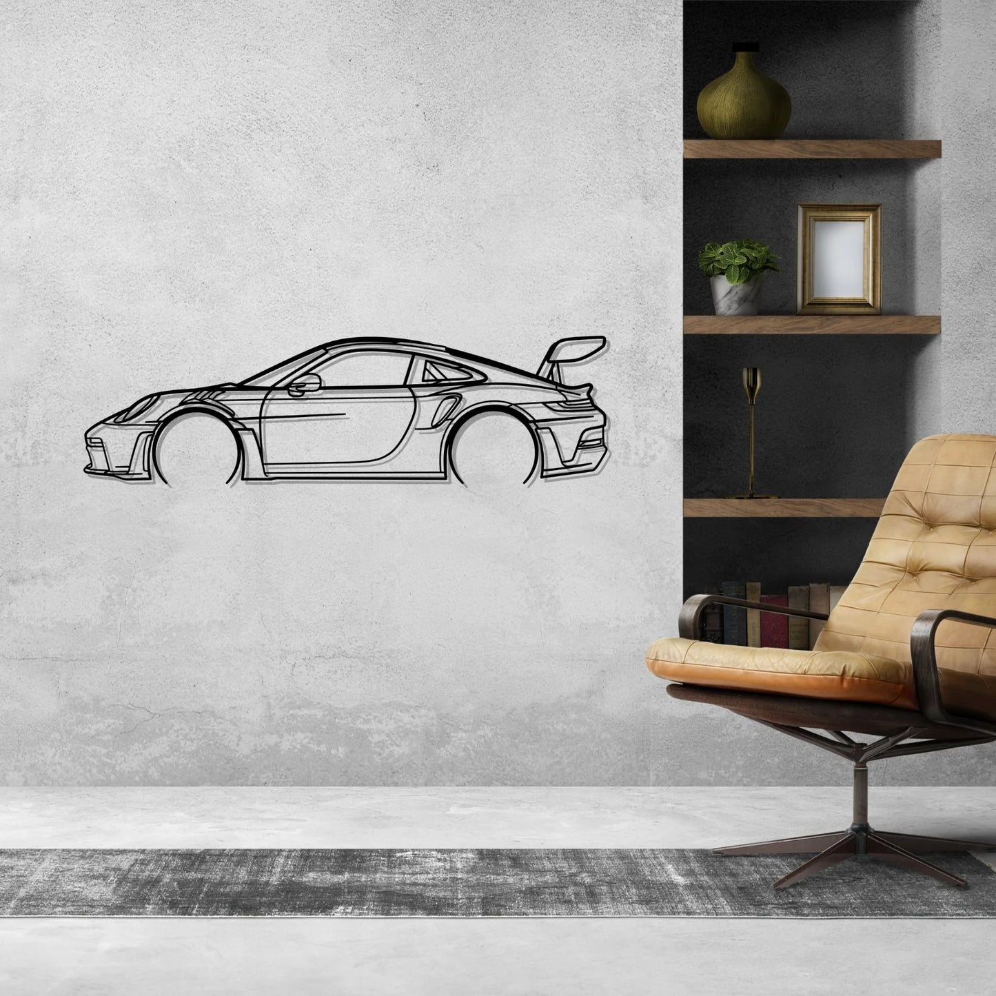 911 GT3 RS (992) Silhouette Metal Wall Art