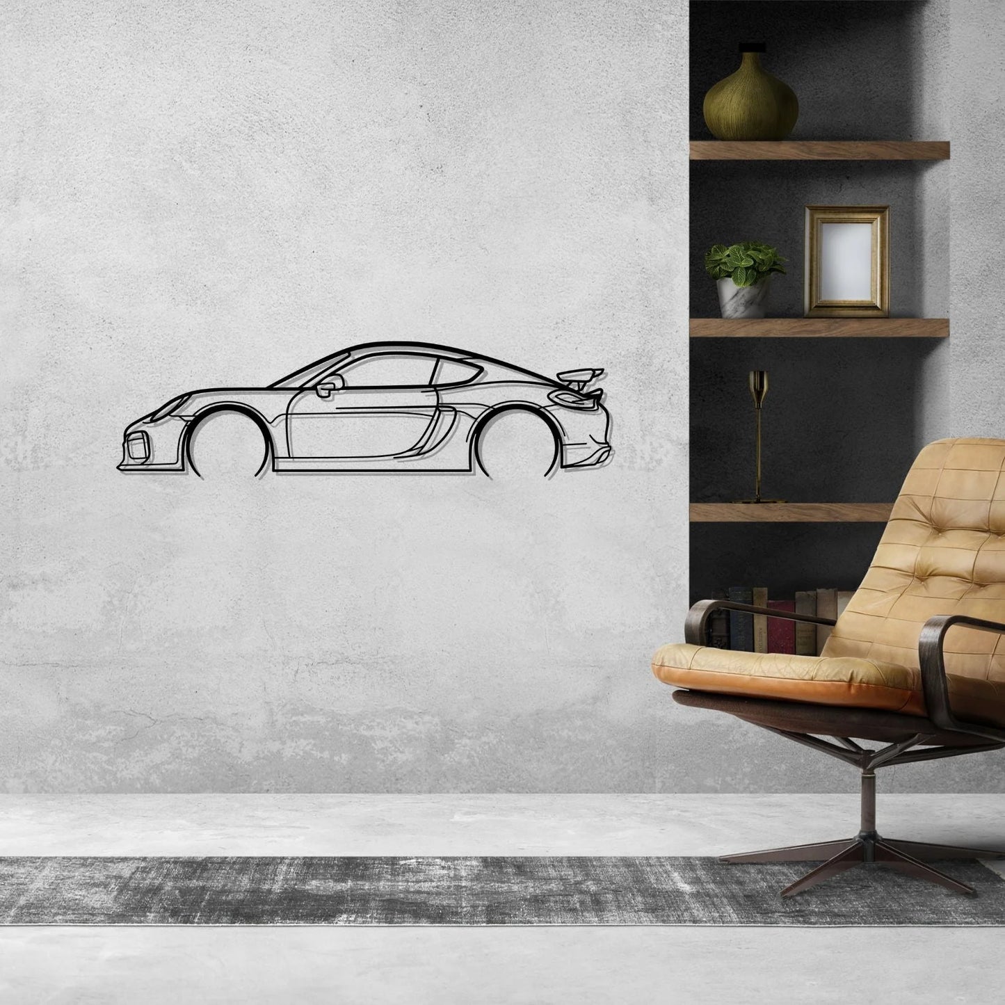 Cayman GT4 (981) Silhouette Metal Wall Art
