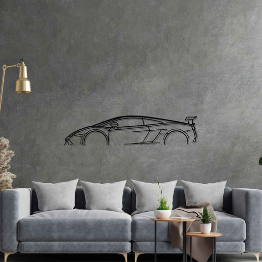 Gallardo Squadra Corse Silhouette Metal Wall Art