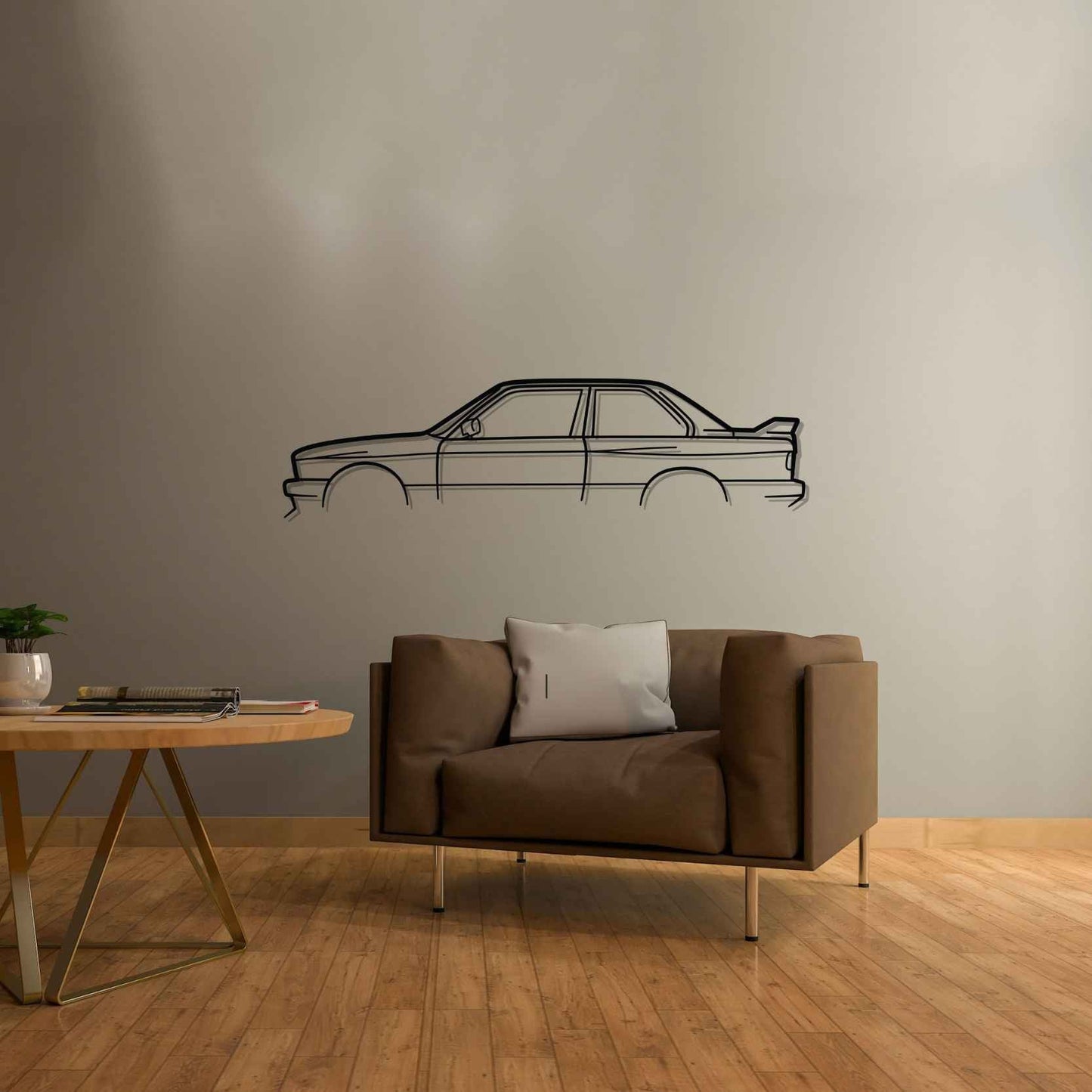 M3 E30 Silhouette Metal Wall Art