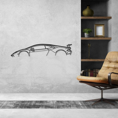 Huracan Performante Silhouette Metal Wall Art